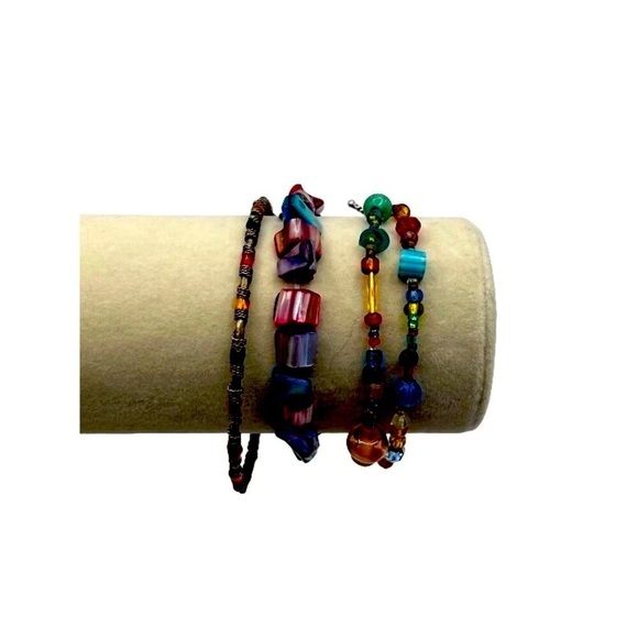 Colorful Chunky Beaded Necklace & Bracelet Set - Unique Handmade Jewelry - Picture 6 of 11